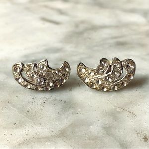 Vintage Diamanté Rhinestone Twist Back Earrings